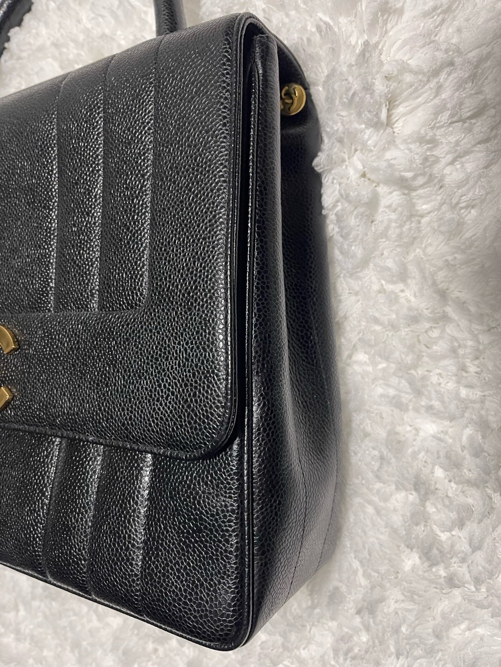 Authentic CHANEL Vintage Mademoiselle Kelly Black Caviar Bag - Picture 8 of 16